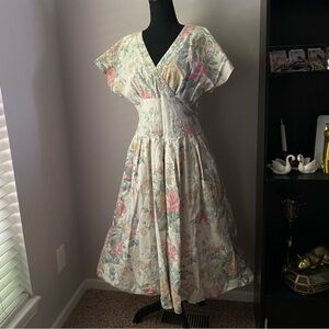 Women’s R.E.O. Originals small Vintage Floral union made pockets dress